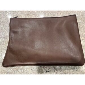 Vintage Mark Cross Brown Leather Portfolio Briefcase Laptop Case Italia Italy